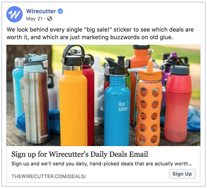 Wirecutter generate revenue with affiliate links on their site and newsletter.